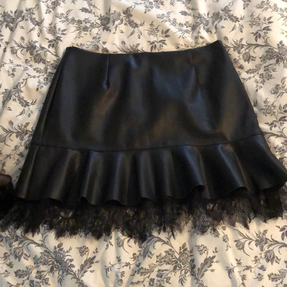 Faux leather skirt